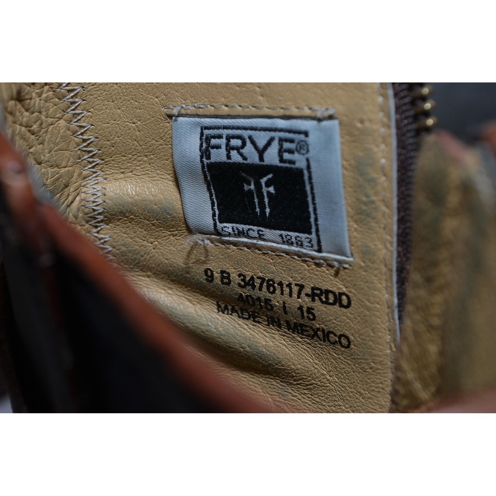 Frye Boots Womens Size 9 B Brown Leather Ankle Buckle Booties Malorie Knotted - Picture 14 of 14